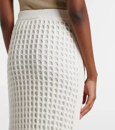 Max Mara Geode open-knit cotton midi skirt | Thumbnail 3 Max Mara Geode open-knit cotton midi skirt | Thumbnail 3