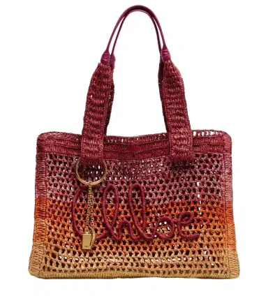 Chloé Chloé Summer Banana East-West raffia tote bag | Thumbnail 1 Chloé Chloé Summer Banana East-West raffia tote bag | Thumbnail 1