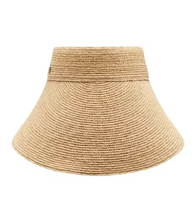 Chloé Chloé Silk-trimmed raffia visor | Thumbnail 1 Chloé Chloé Silk-trimmed raffia visor | Thumbnail 1
