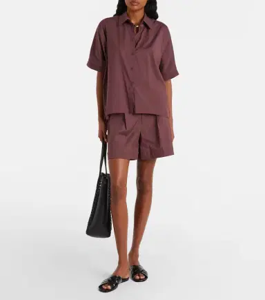 Max Mara Medeola pleated cotton-blend shorts | Thumbnail 2 Max Mara Medeola pleated cotton-blend shorts | Thumbnail 2