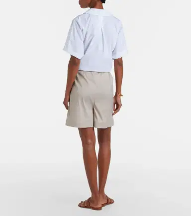 Max Mara Medeola pleated cotton-blend Bermuda shorts | Thumbnail 5 Max Mara Medeola pleated cotton-blend Bermuda shorts | Thumbnail 5