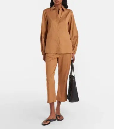 Max Mara Curve cotton-blend cropped straight pants | Thumbnail 4 Max Mara Curve cotton-blend cropped straight pants | Thumbnail 4