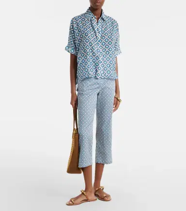 Max Mara Facella printed cotton wide-leg jeans | Thumbnail 4 Max Mara Facella printed cotton wide-leg jeans | Thumbnail 4