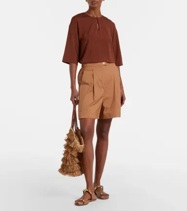 Max Mara Medeola pleated cotton-blend Bermuda shorts | Thumbnail 2 Max Mara Medeola pleated cotton-blend Bermuda shorts | Thumbnail 2
