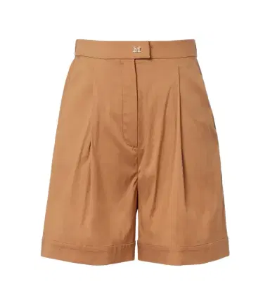 Max Mara Medeola pleated cotton-blend Bermuda shorts | Thumbnail 1 Max Mara Medeola pleated cotton-blend Bermuda shorts | Thumbnail 1