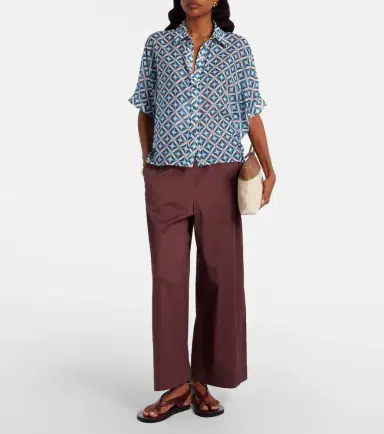 Max Mara Pece cotton-blend wide-leg pants | Thumbnail 3 Max Mara Pece cotton-blend wide-leg pants | Thumbnail 3