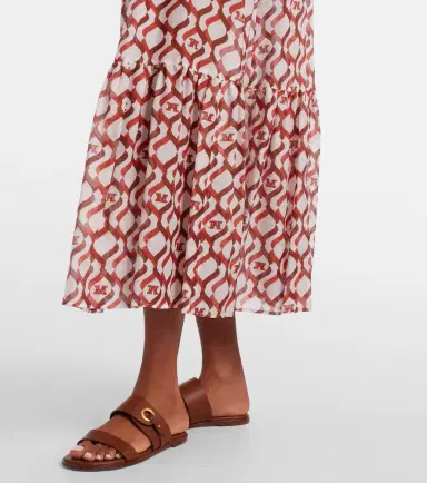 Max Mara Alisso printed cotton and silk midi dress | Thumbnail 4 Max Mara Alisso printed cotton and silk midi dress | Thumbnail 4