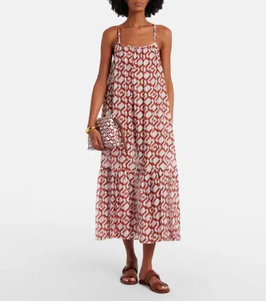 Max Mara Alisso printed cotton and silk midi dress | Thumbnail 6 Max Mara Alisso printed cotton and silk midi dress | Thumbnail 6