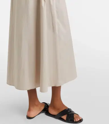 Max Mara Cognac cotton-blend midi dress | Thumbnail 6 Max Mara Cognac cotton-blend midi dress | Thumbnail 6