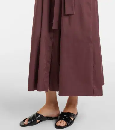 Max Mara Cognac cotton-blend midi dress | Thumbnail 3 Max Mara Cognac cotton-blend midi dress | Thumbnail 3