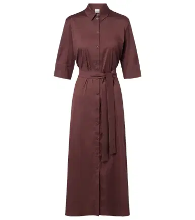 Max Mara Cognac cotton-blend midi dress | Thumbnail 1 Max Mara Cognac cotton-blend midi dress | Thumbnail 1