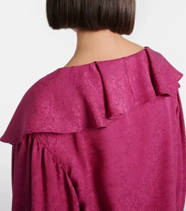 Chloé Chloé Ruffled silk jacquard blouse | Thumbnail 3 Chloé Chloé Ruffled silk jacquard blouse | Thumbnail 3