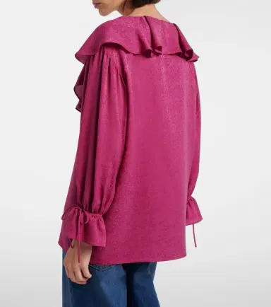 Chloé Chloé Ruffled silk jacquard blouse | Thumbnail 4 Chloé Chloé Ruffled silk jacquard blouse | Thumbnail 4