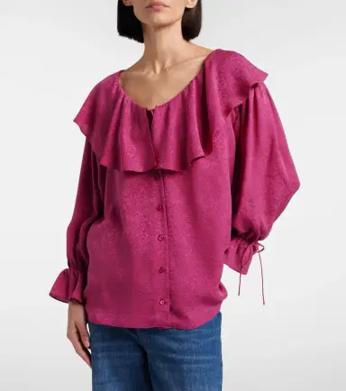 Chloé Chloé Ruffled silk jacquard blouse | Thumbnail 6 Chloé Chloé Ruffled silk jacquard blouse | Thumbnail 6