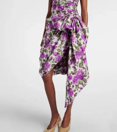 Chloe Chloé Ruched asymmetric cotton minidress | Thumbnail 2 Chloe Chloé Ruched asymmetric cotton minidress | Thumbnail 2
