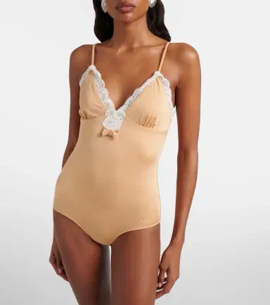 Chloé Chloé Bow-detail lace-trimmed bodysuit | Thumbnail 4 Chloé Chloé Bow-detail lace-trimmed bodysuit | Thumbnail 4