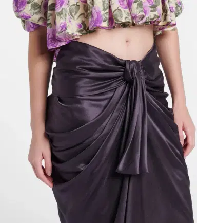 Chloé Chloé Gathered silk satin midi skirt | Thumbnail 2 Chloé Chloé Gathered silk satin midi skirt | Thumbnail 2