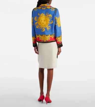 Versace Printed silk poplin midi skirt | Thumbnail 4 Versace Printed silk poplin midi skirt | Thumbnail 4