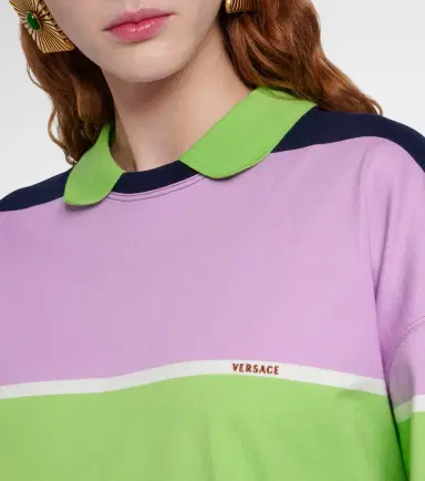 Versace Striped cotton jersey polo sweater | Thumbnail 4 Versace Striped cotton jersey polo sweater | Thumbnail 4