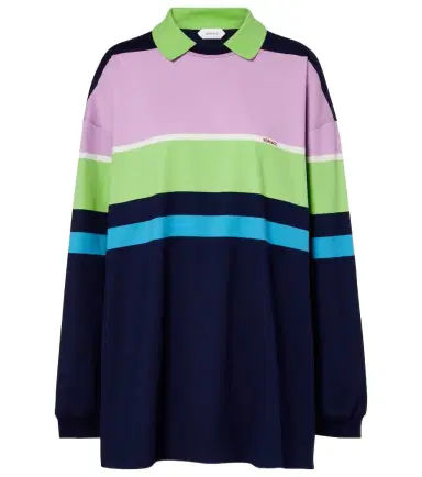 Versace Striped cotton jersey polo sweater | Thumbnail 1 Versace Striped cotton jersey polo sweater | Thumbnail 1