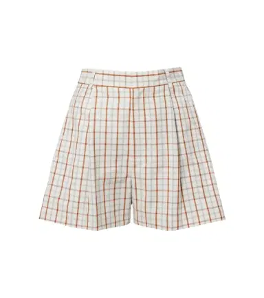 Victoria Beckham Checked pleated cotton shorts | Thumbnail 1 Victoria Beckham Checked pleated cotton shorts | Thumbnail 1