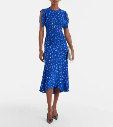 Victoria Beckham Bela floral gathered silk midi dress | Thumbnail 7 Victoria Beckham Bela floral gathered silk midi dress | Thumbnail 7