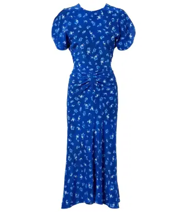 Victoria Beckham Bela floral gathered silk midi dress | Thumbnail 1 Victoria Beckham Bela floral gathered silk midi dress | Thumbnail 1
