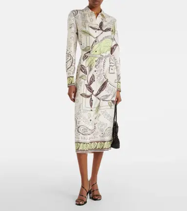 Tory Burch Belted printed silk midi dress | Thumbnail 4 Tory Burch Belted printed silk midi dress | Thumbnail 4