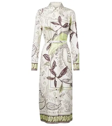 Tory Burch Belted printed silk midi dress | Thumbnail 1 Tory Burch Belted printed silk midi dress | Thumbnail 1