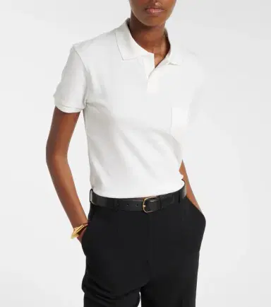 Victoria Beckham Cotton and linen polo shirt | Thumbnail 4 Victoria Beckham Cotton and linen polo shirt | Thumbnail 4
