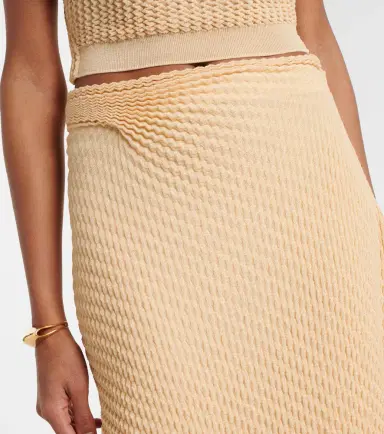 Victoria Beckham Knitted asymmetric cotton-blend midi skirt | Thumbnail 3 Victoria Beckham Knitted asymmetric cotton-blend midi skirt | Thumbnail 3