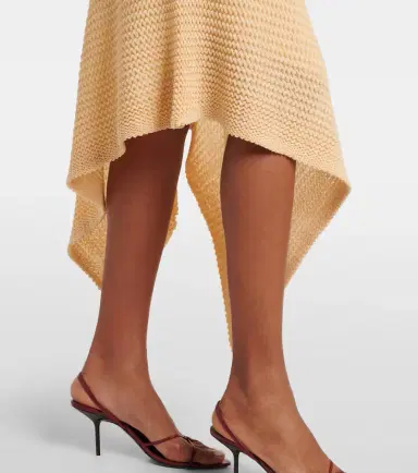 Victoria Beckham Knitted asymmetric cotton-blend midi skirt | Thumbnail 5 Victoria Beckham Knitted asymmetric cotton-blend midi skirt | Thumbnail 5