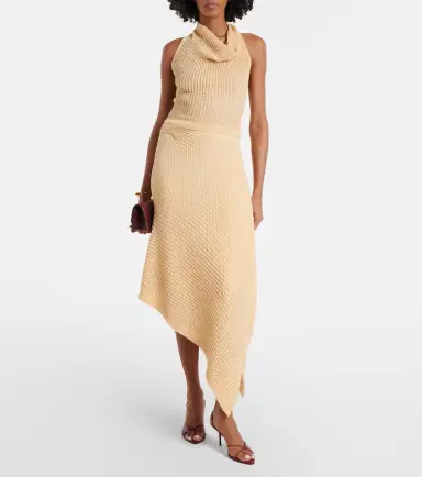 Victoria Beckham Knitted asymmetric cotton-blend midi skirt | Thumbnail 6 Victoria Beckham Knitted asymmetric cotton-blend midi skirt | Thumbnail 6