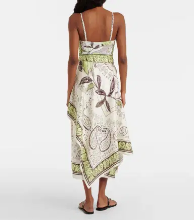 Tory Burch Printed silk satin midi skirt | Thumbnail 2 Tory Burch Printed silk satin midi skirt | Thumbnail 2