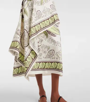 Tory Burch Printed silk satin midi skirt | Thumbnail 5 Tory Burch Printed silk satin midi skirt | Thumbnail 5