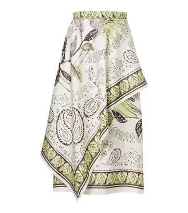 Tory Burch Printed silk satin midi skirt | Thumbnail 1 Tory Burch Printed silk satin midi skirt | Thumbnail 1