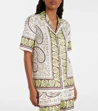 Tory Burch Printed silk bowling shirt | Thumbnail 2 Tory Burch Printed silk bowling shirt | Thumbnail 2