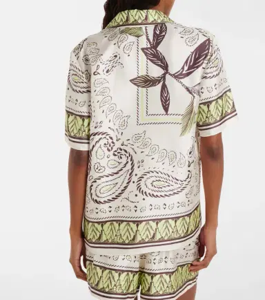 Tory Burch Printed silk bowling shirt | Thumbnail 3 Tory Burch Printed silk bowling shirt | Thumbnail 3