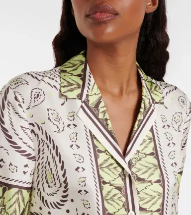 Tory Burch Printed silk bowling shirt | Thumbnail 4 Tory Burch Printed silk bowling shirt | Thumbnail 4