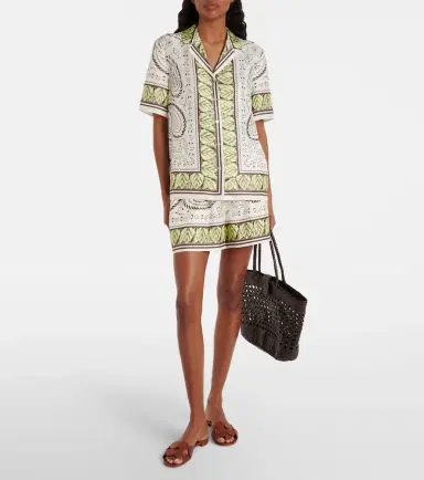 Tory Burch Printed silk bowling shirt | Thumbnail 5 Tory Burch Printed silk bowling shirt | Thumbnail 5