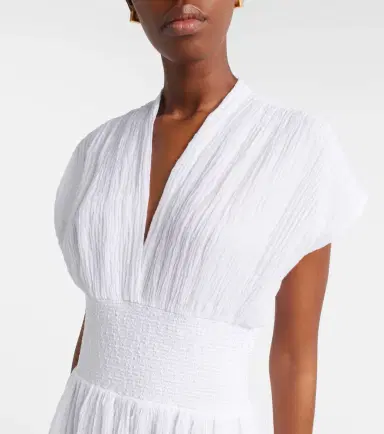 Tory Burch Linen and cotton midi dress | Thumbnail 2 Tory Burch Linen and cotton midi dress | Thumbnail 2