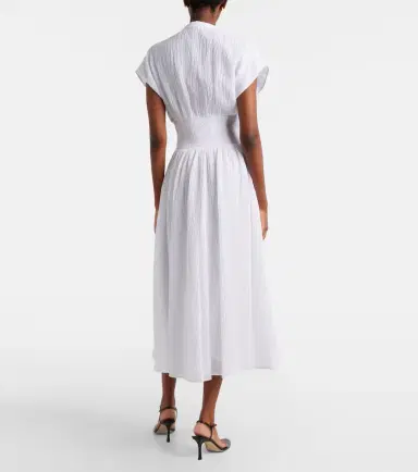 Tory Burch Linen and cotton midi dress | Thumbnail 4 Tory Burch Linen and cotton midi dress | Thumbnail 4