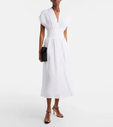 Tory Burch Linen and cotton midi dress | Thumbnail 5 Tory Burch Linen and cotton midi dress | Thumbnail 5