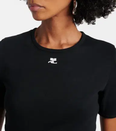 Courrèges Courrèges Logo cutout tie-back cotton crop top | Thumbnail 2 Courrèges Courrèges Logo cutout tie-back cotton crop top | Thumbnail 2