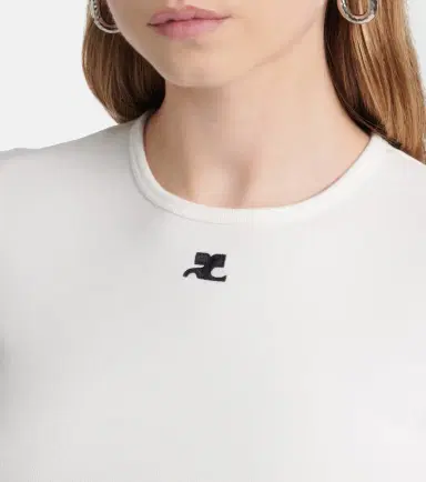 Courrèges Courrèges Logo cutout tie-back cotton crop top | Thumbnail 6 Courrèges Courrèges Logo cutout tie-back cotton crop top | Thumbnail 6