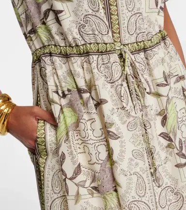 Tory Burch Printed silk and cotton midi dress | Thumbnail 2 Tory Burch Printed silk and cotton midi dress | Thumbnail 2