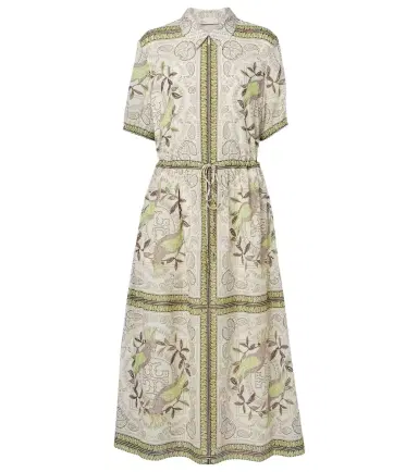 Tory Burch Printed silk and cotton midi dress | Thumbnail 1 Tory Burch Printed silk and cotton midi dress | Thumbnail 1