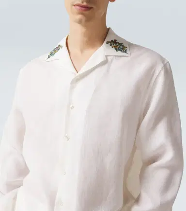 Etro Paisley embroidered linen shirt | Thumbnail 4 Etro Paisley embroidered linen shirt | Thumbnail 4