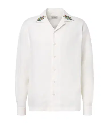 Etro Paisley embroidered linen shirt | Thumbnail 1 Etro Paisley embroidered linen shirt | Thumbnail 1
