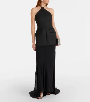 Sportmax Pinne silk-trimmed maxi dress | Thumbnail 2 Sportmax Pinne silk-trimmed maxi dress | Thumbnail 2